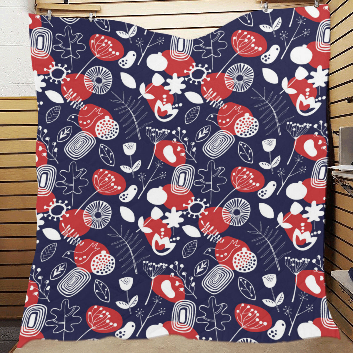 Nordic Pattern Print Design A02 Premium Quilt
