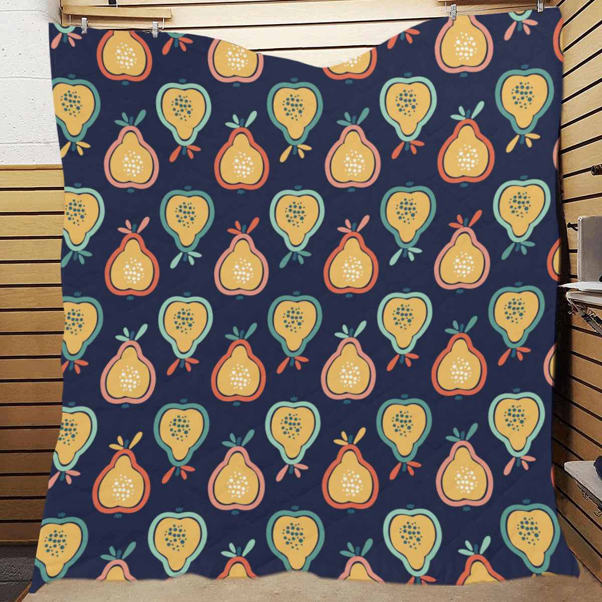 Pear Pattern Print Design PE03 Premium Quilt