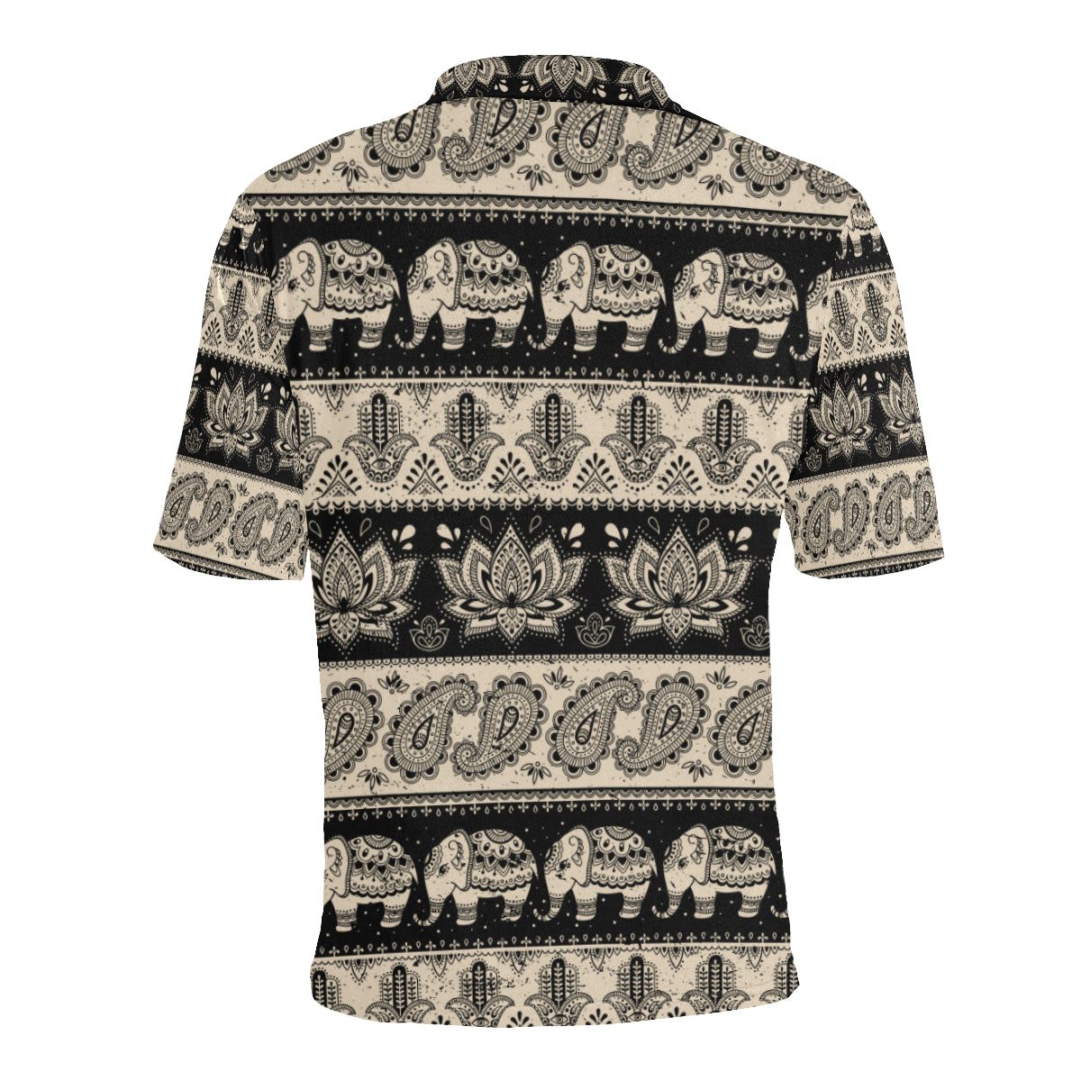 Elephant Hansa Lotus Pattern Men Polo Shirt