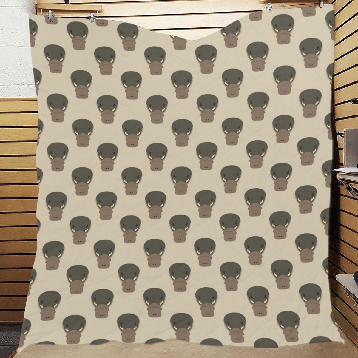 Platypus Pattern Print Design A03 Premium Quilt