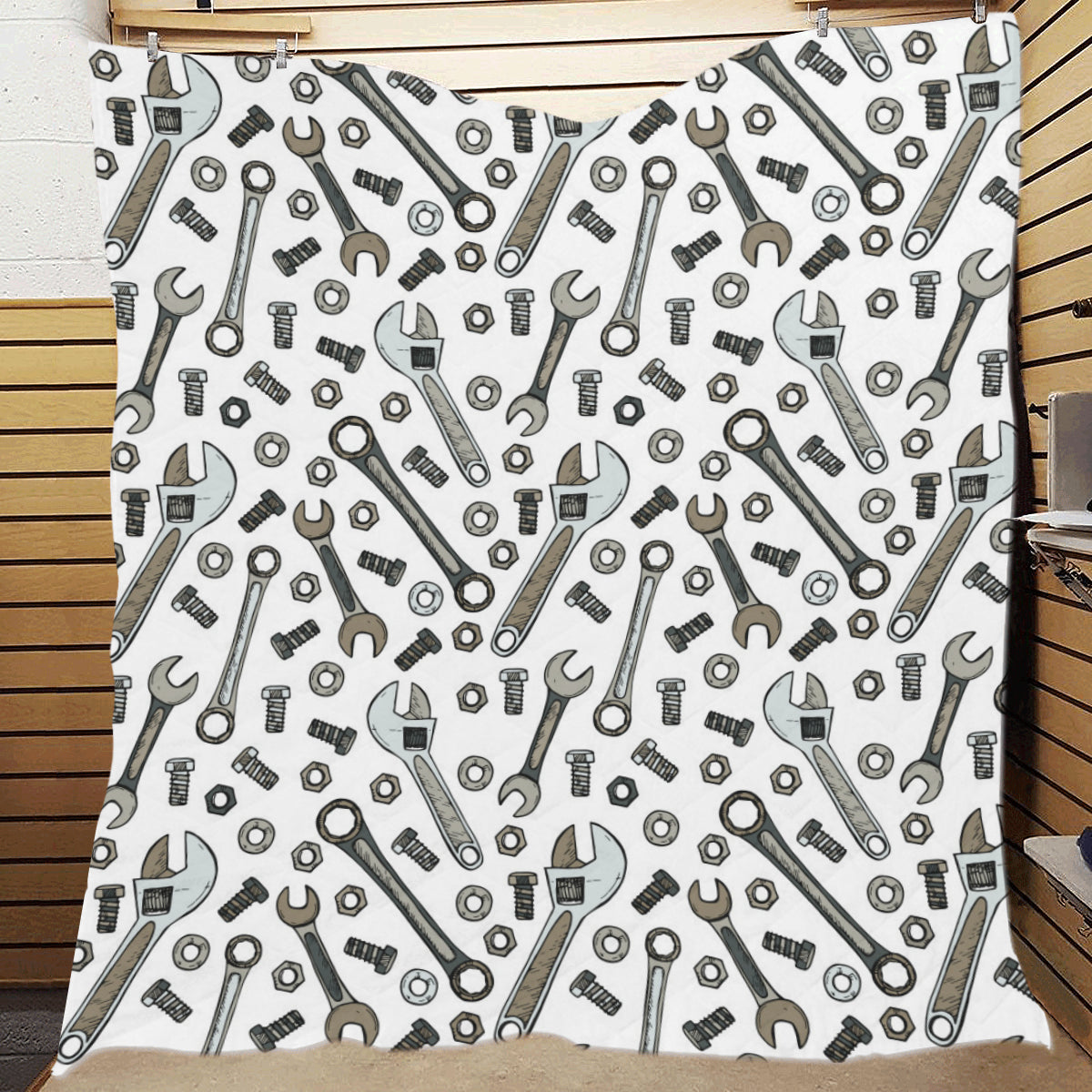 Mechanic Pattern Print Design 03 Premium Quilt