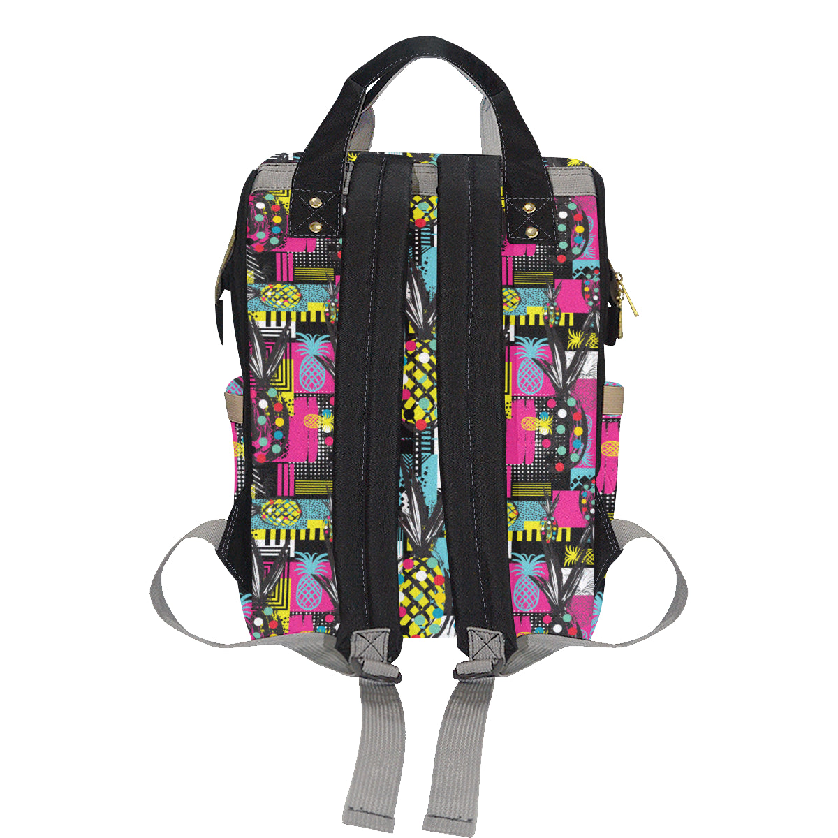 Pop Art Pineapple Pattern Print Design A02 Diaper Bag Backpack