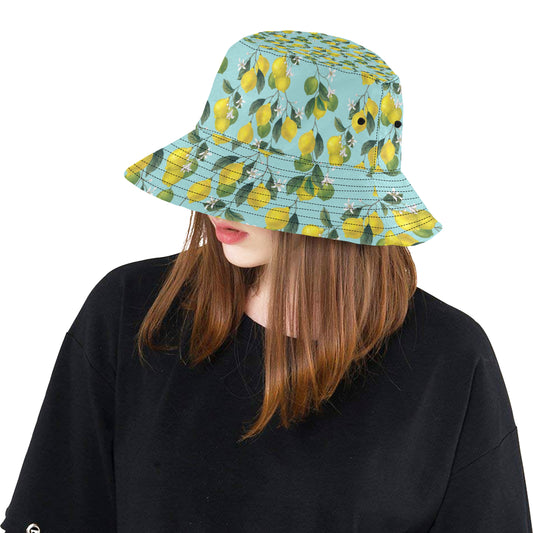 Lemon Pattern Print Design LM05 Unisex Bucket Hat