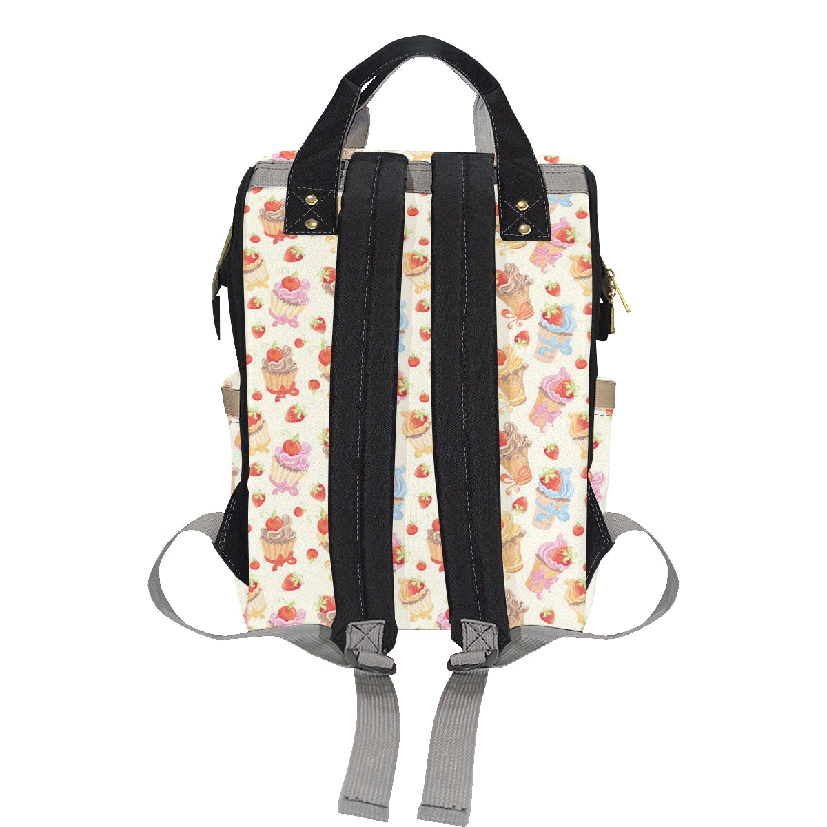 Cupcakes Strawberry Cherry Print Diaper Bag Backpack