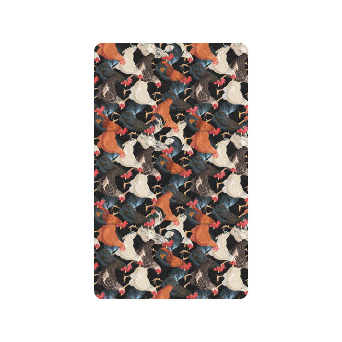 Chicken Print Pattern Rubber Doormat
