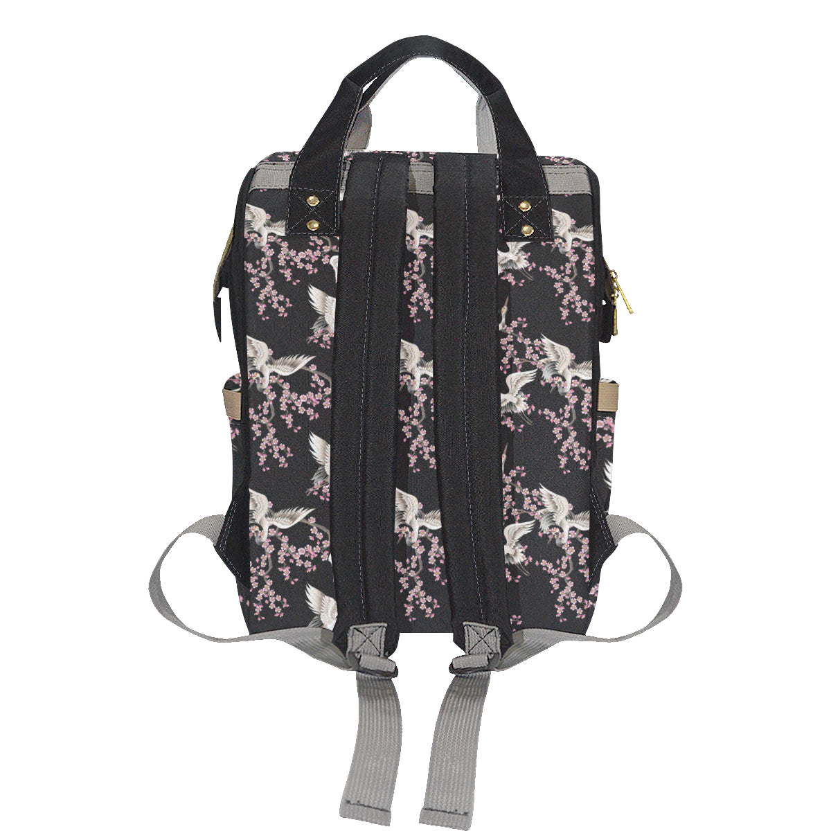 Crane Pattern Print Design 01 Diaper Bag Backpack