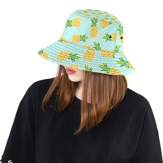 Pineapple Pattern Print Design PP01 Unisex Bucket Hat