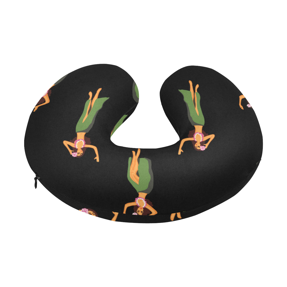 Hula Dancers Girl Pattern Print Design 01 U-Shaped Travel Neck Pillow