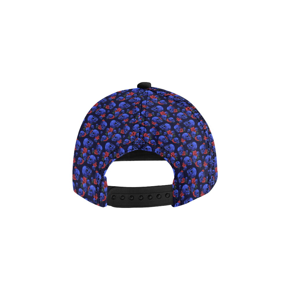 Skull Roses Neon Design Themed Print Snapback Cap