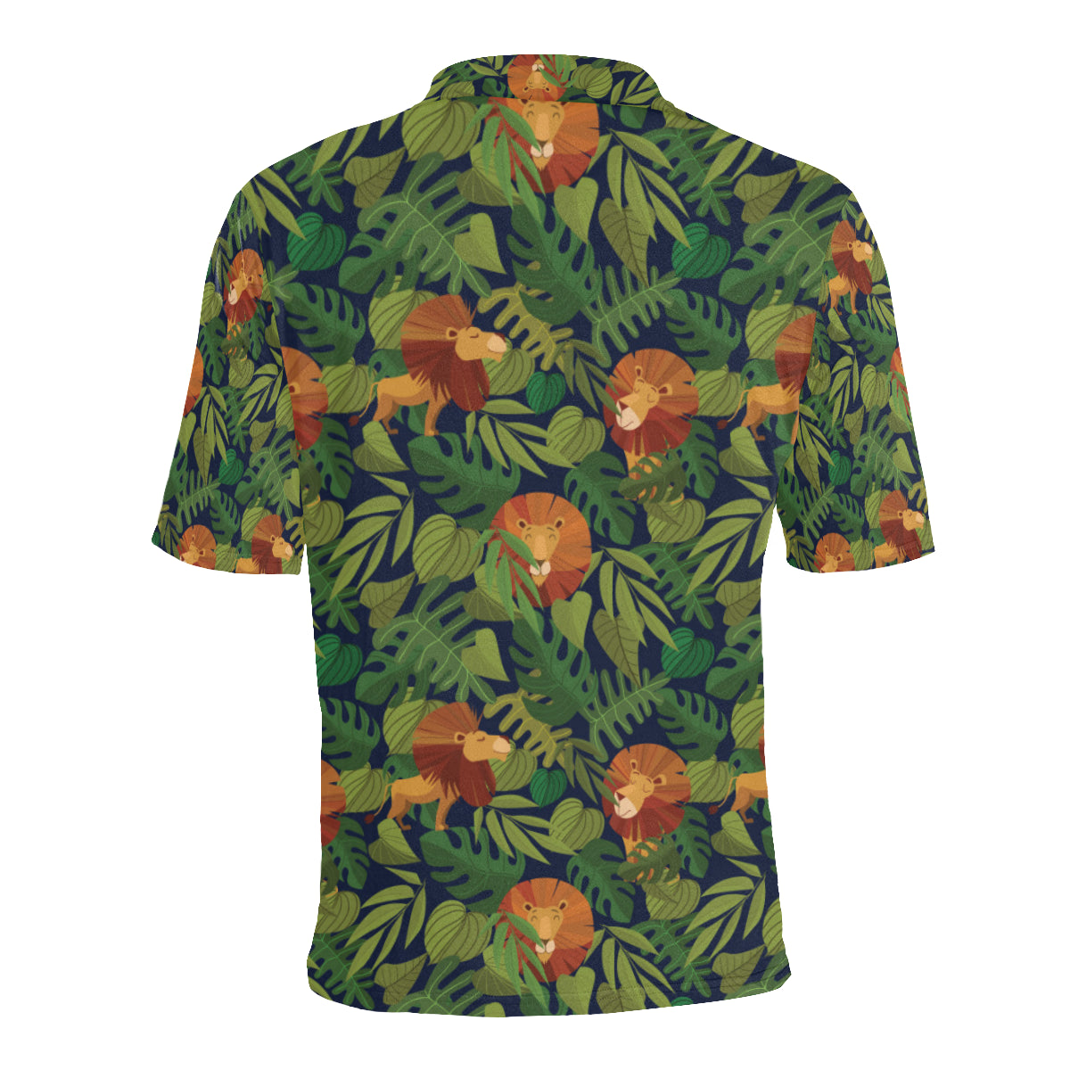 Lion Jungle Pattern Print Design 05 Men Polo Shirt
