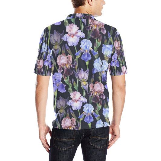 Iris Pattern Print Design IR04 Men Polo Shirt