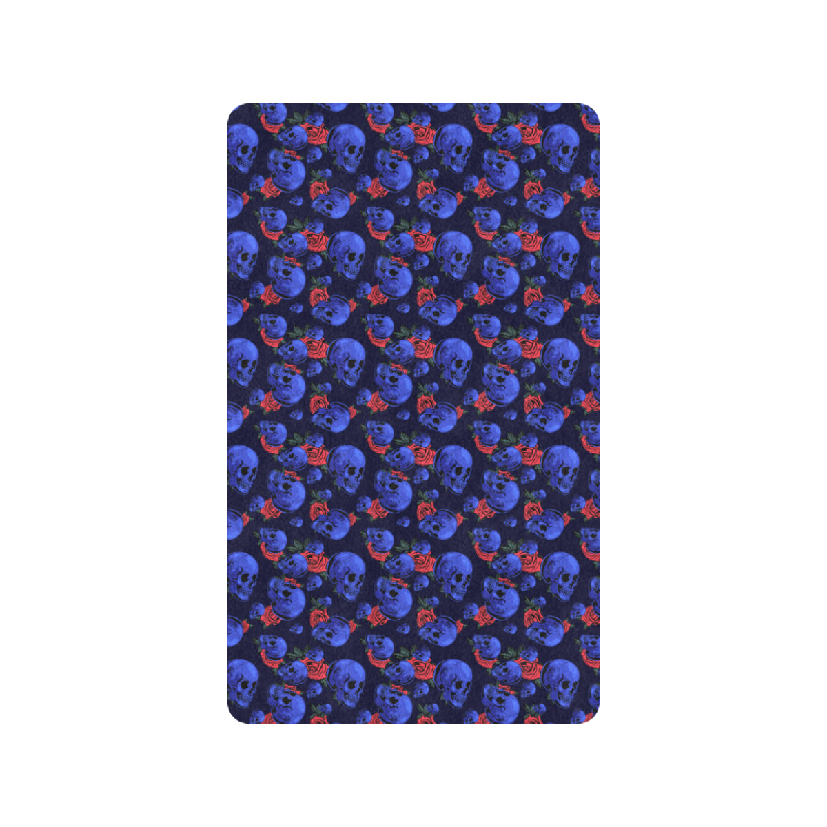 Skull Roses Neon Design Themed Print Rubber Doormat