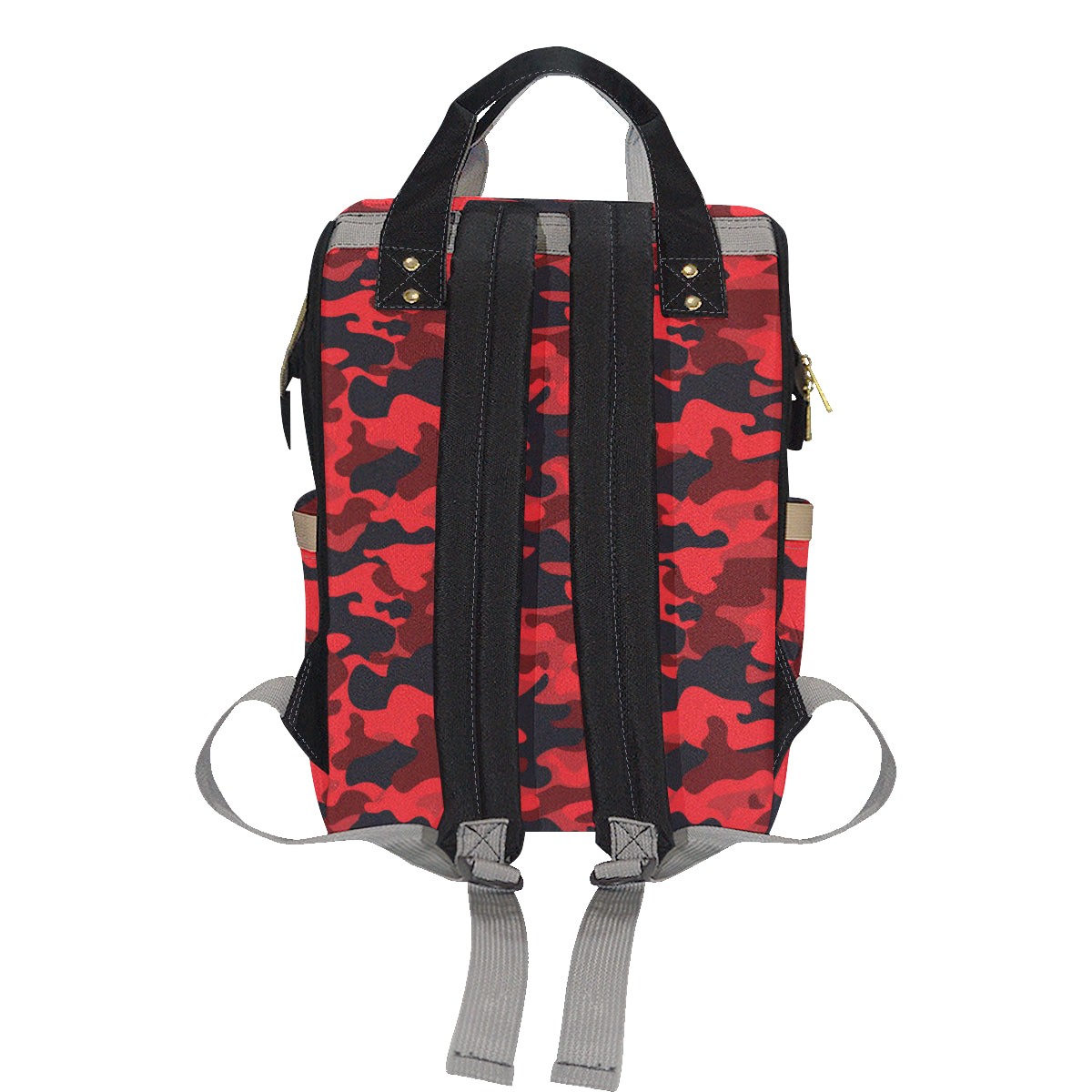 Camo Red Pattern Print Design 03 Diaper Bag Backpack