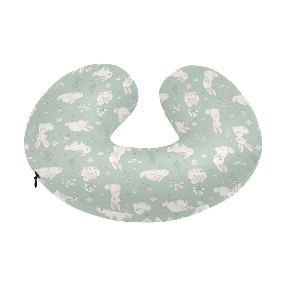 Bunny Pattern Print Design 03 U-Shaped Travel Neck Pillow
