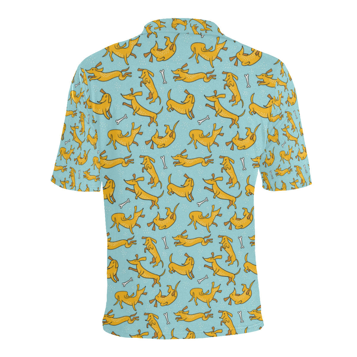 Dachshund Pattern Print Design 08 Men Polo Shirt
