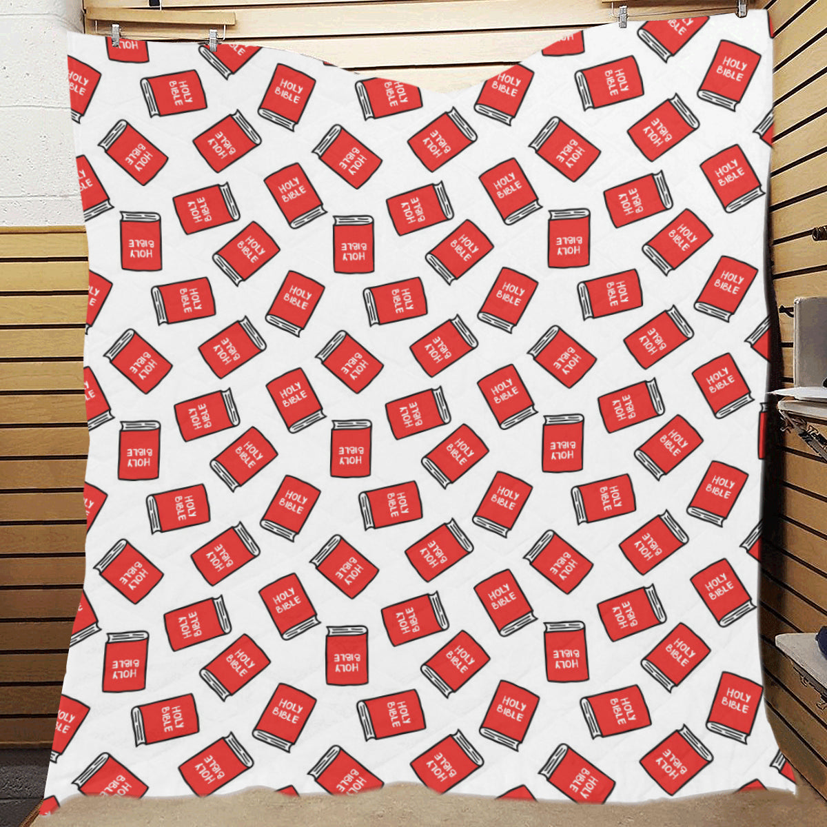 Bible Pattern Print Design 03 Premium Quilt