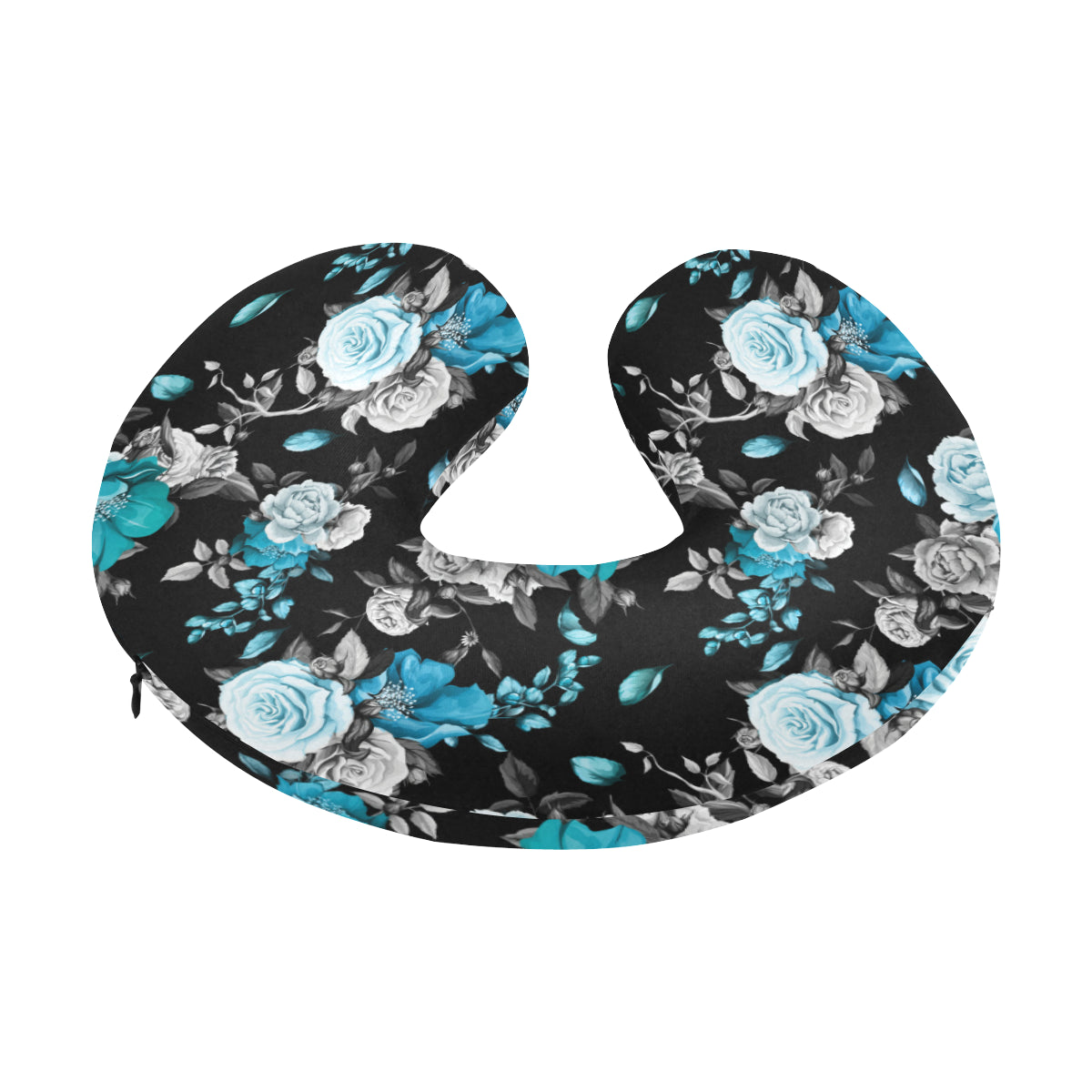 Rose Pattern Print Design A02 U-Shaped Travel Neck Pillow