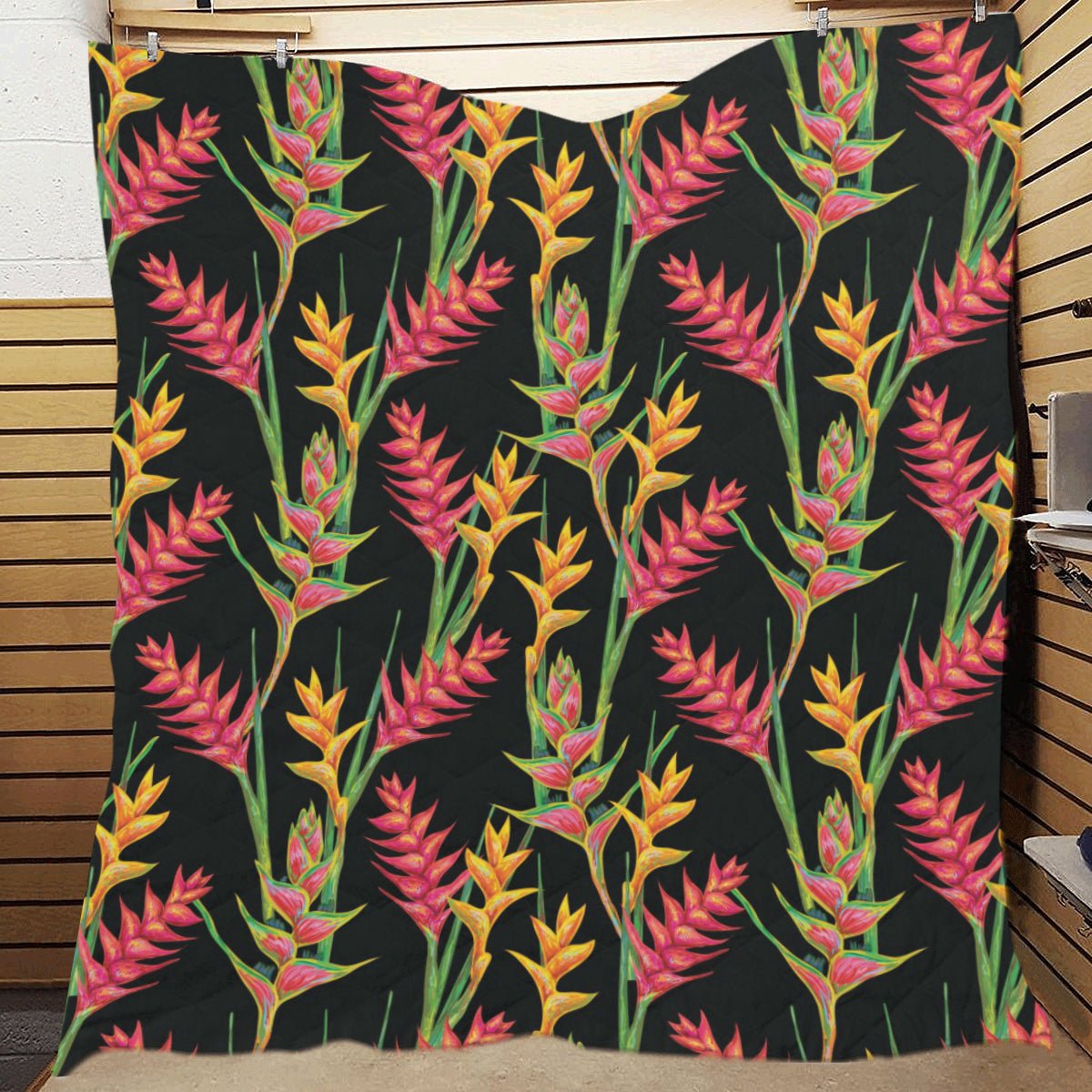 Heliconia Pattern Print Design HL01 Premium Quilt