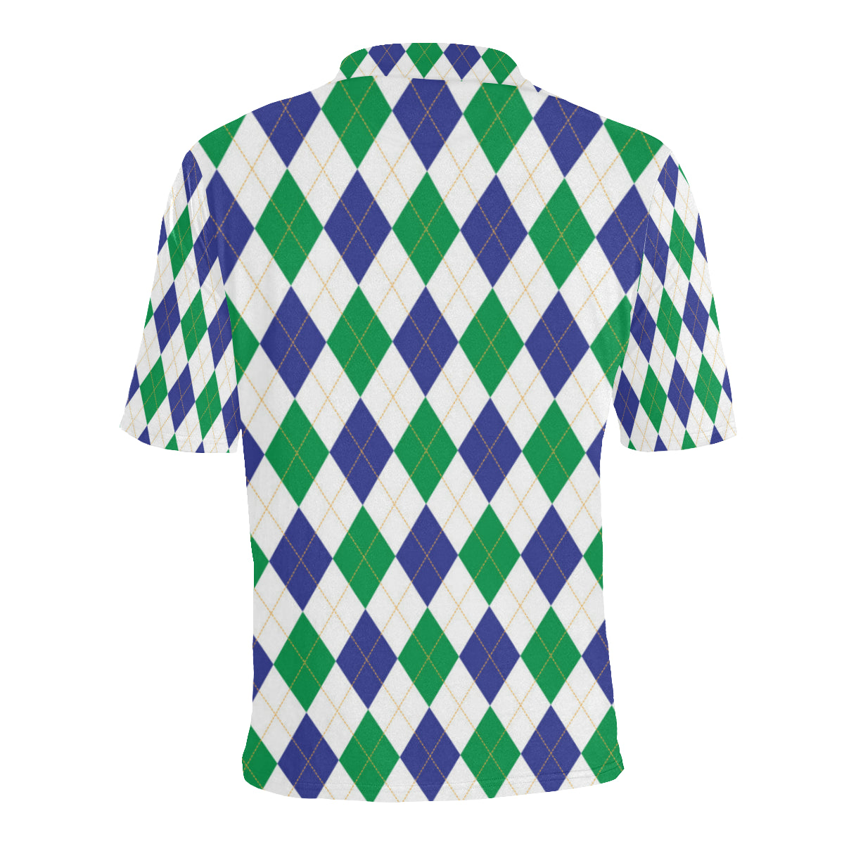 Argyle Green Blue Pattern Print Design 03 Men Polo Shirt