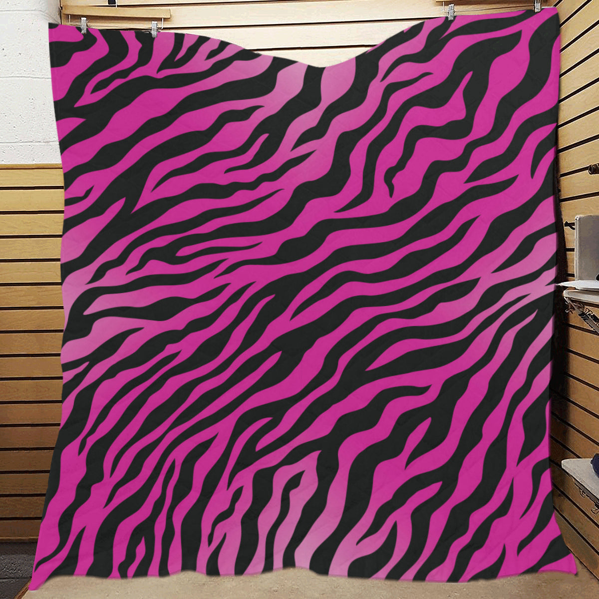Pink Zebra Premium Quilt