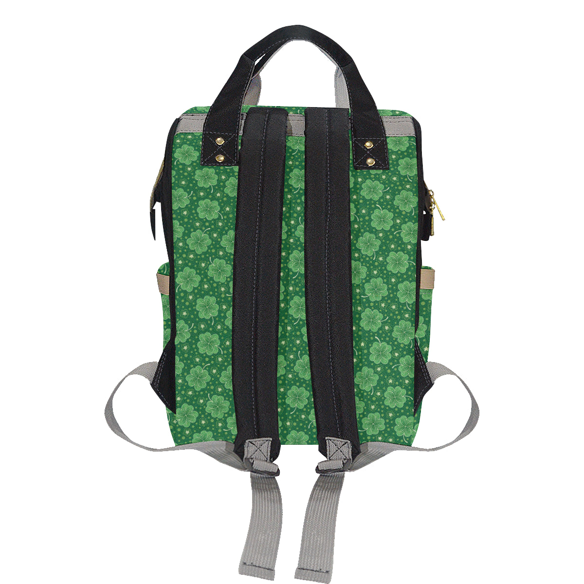 Shamrock Design Print Diaper Bag Backpack