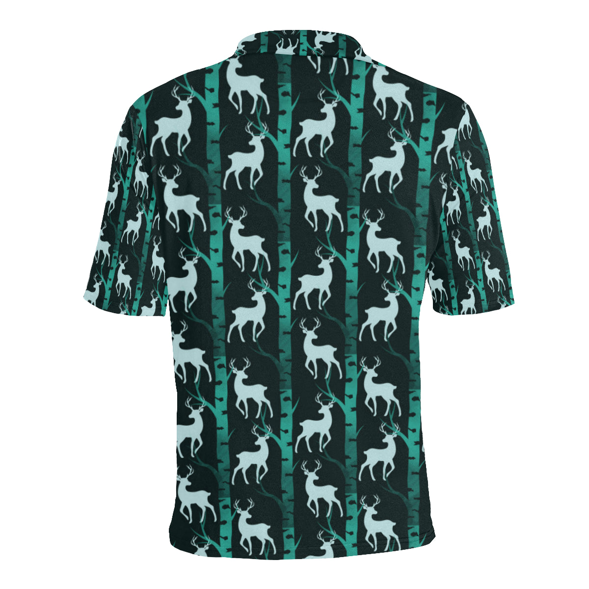 Deer Jungle Print Pattern Men Polo Shirt