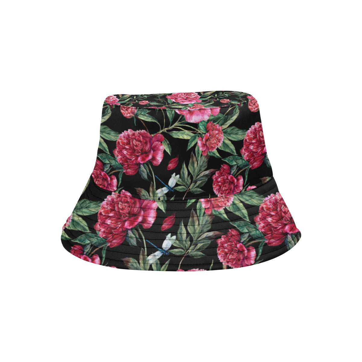 Peony Pattern Print Design PE04 Unisex Bucket Hat