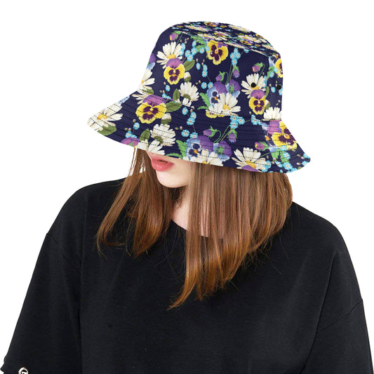Pansy Pattern Print Design PS03 Unisex Bucket Hat