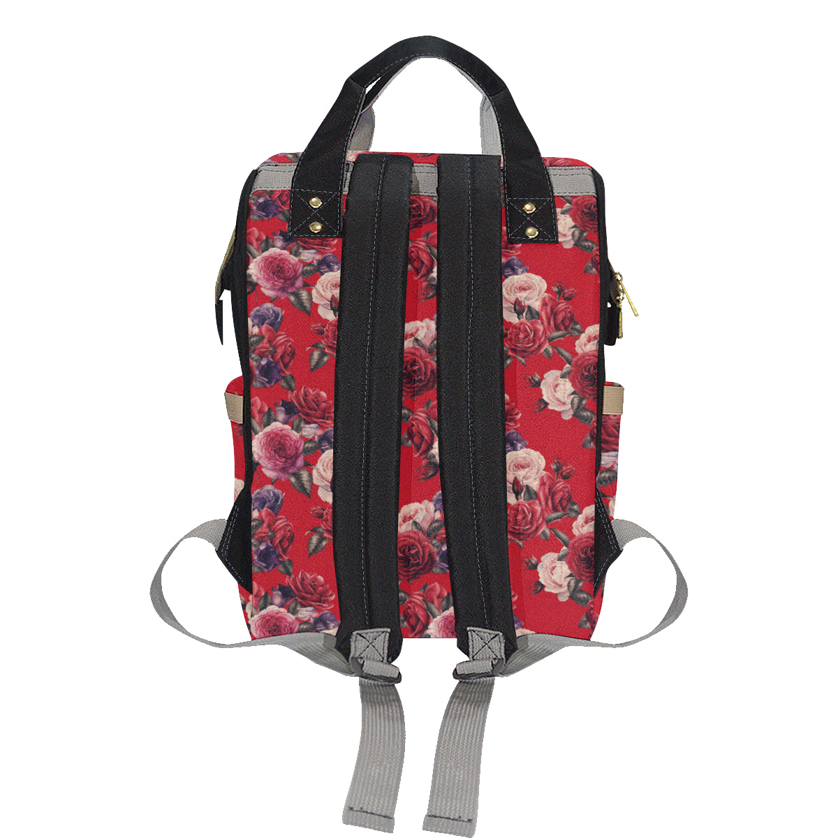 Rose Red Pattern Print Design RO07 Diaper Bag Backpack