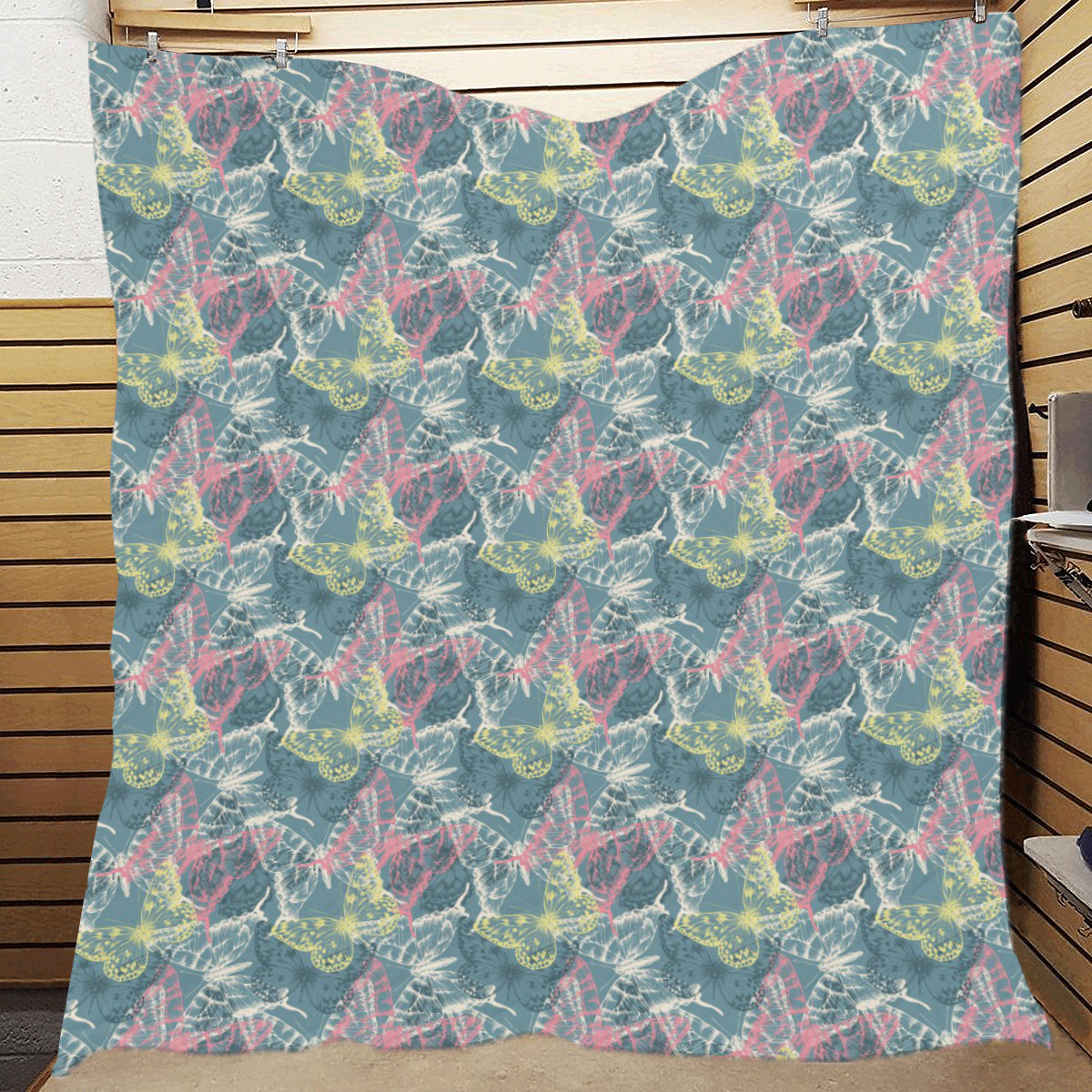 Butterfly Pattern Print Design 01 Premium Quilt
