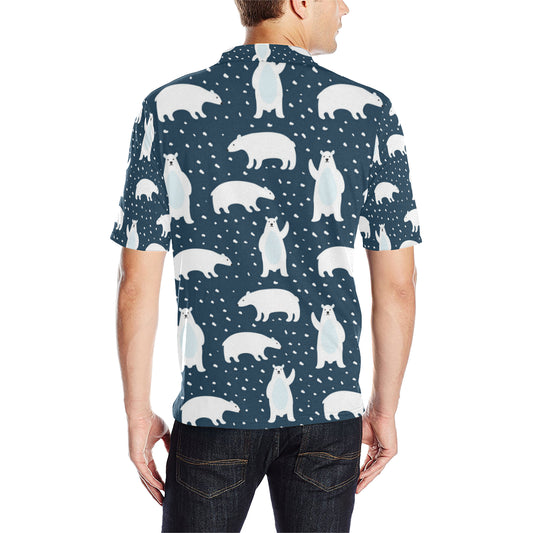 Polar Bear Pattern Print Design A02 Men Polo Shirt