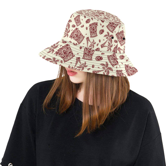 Tiki Tribal Mask Palm Tree Unisex Bucket Hat