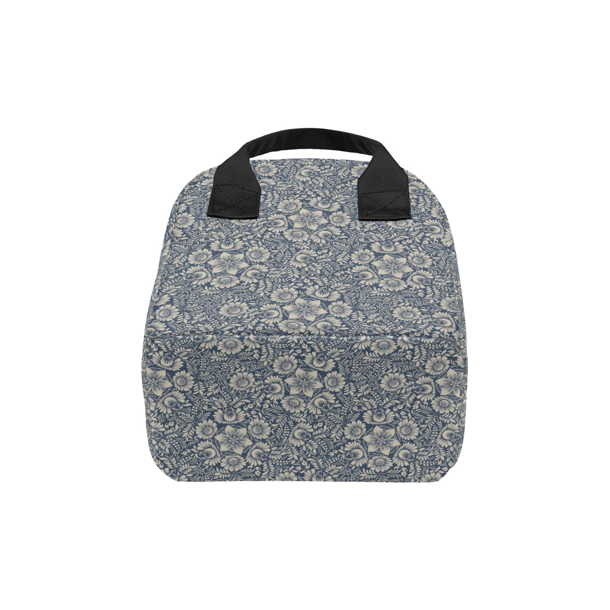 Elegant Floral Print Pattern Insulated Lunch Bag