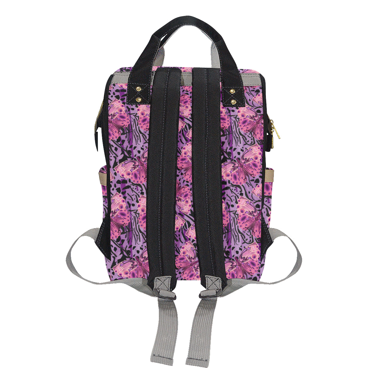 Purple Butterfly Leopard Diaper Bag Backpack