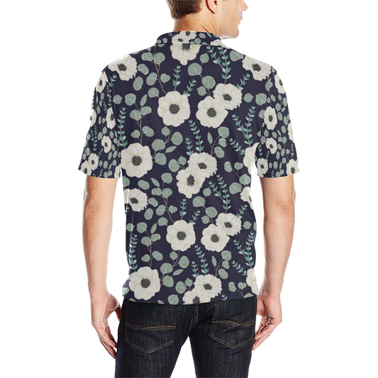 Anemone Pattern Print Design AM01 Men Polo Shirt