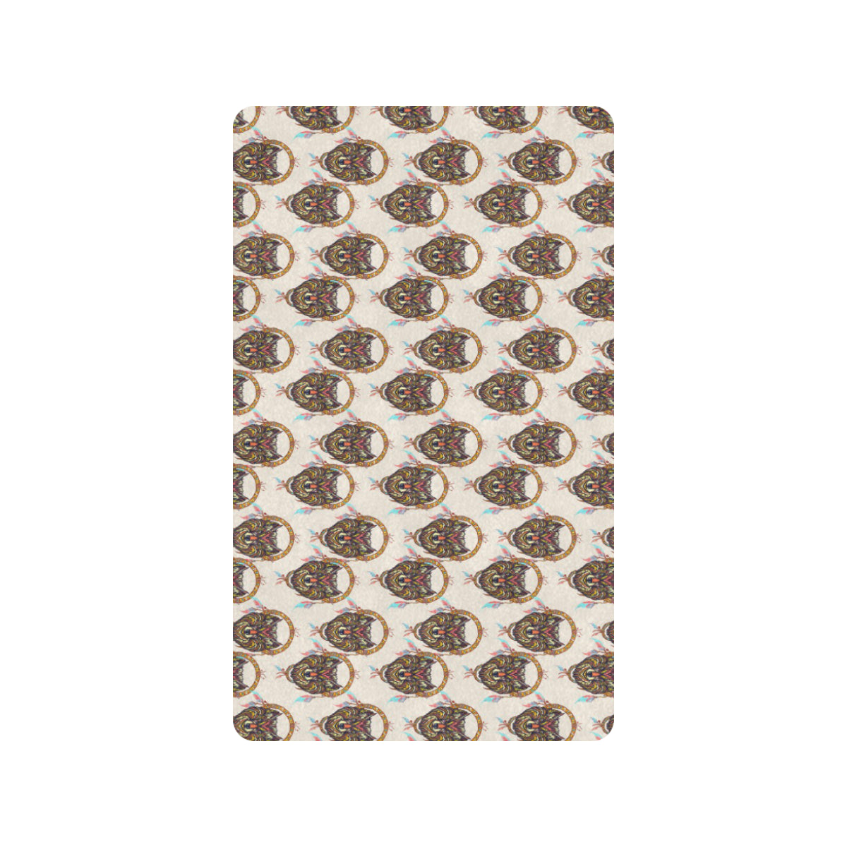 Wolf Tribal Dream Catcher Design Print Rubber Doormat