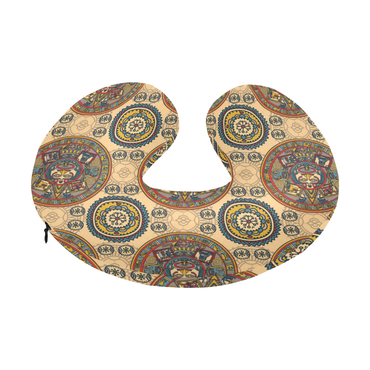 Calendar Aztec Pattern Print Design 02 U-Shaped Travel Neck Pillow