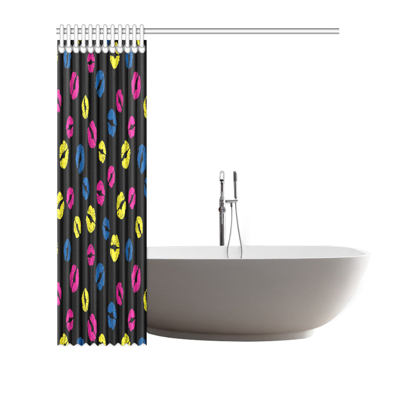Lip Neon Color Pattern Print Design 01 Shower Curtain