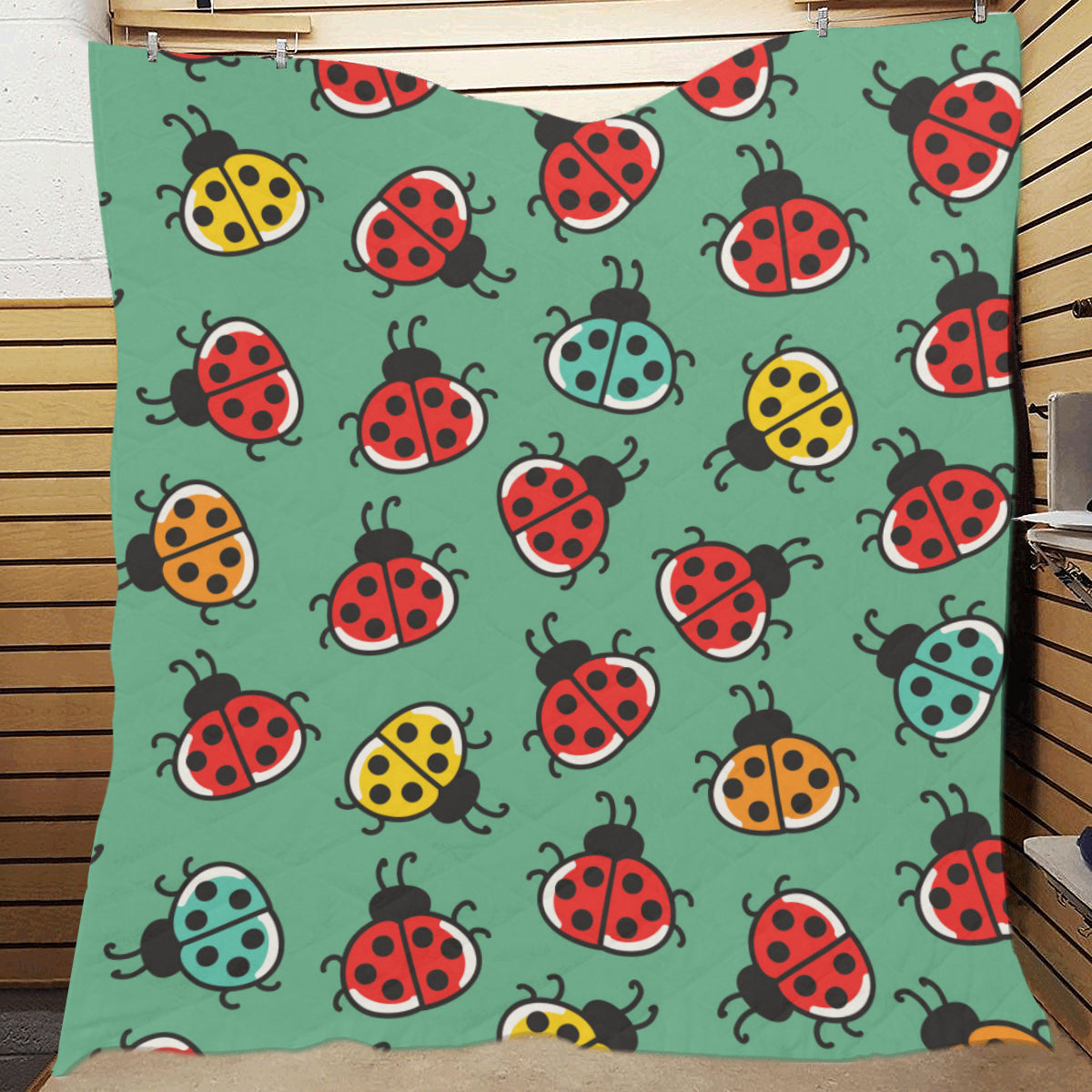 Ladybug Pattern Print Design 02 Premium Quilt