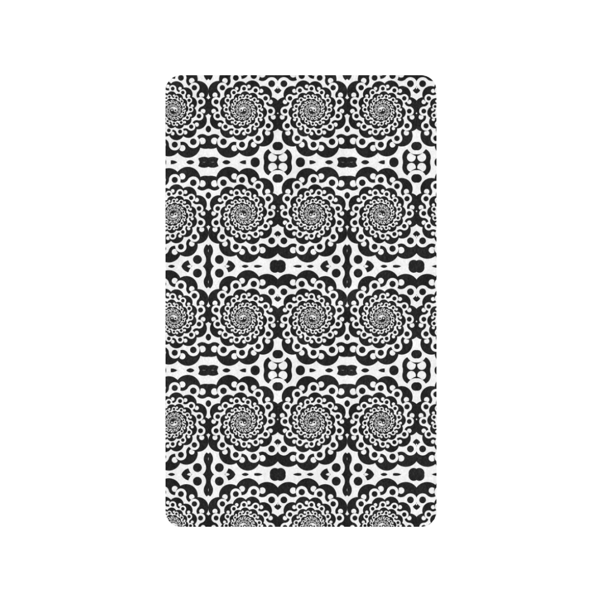 Yin Yang Spiral Design Print Rubber Doormat