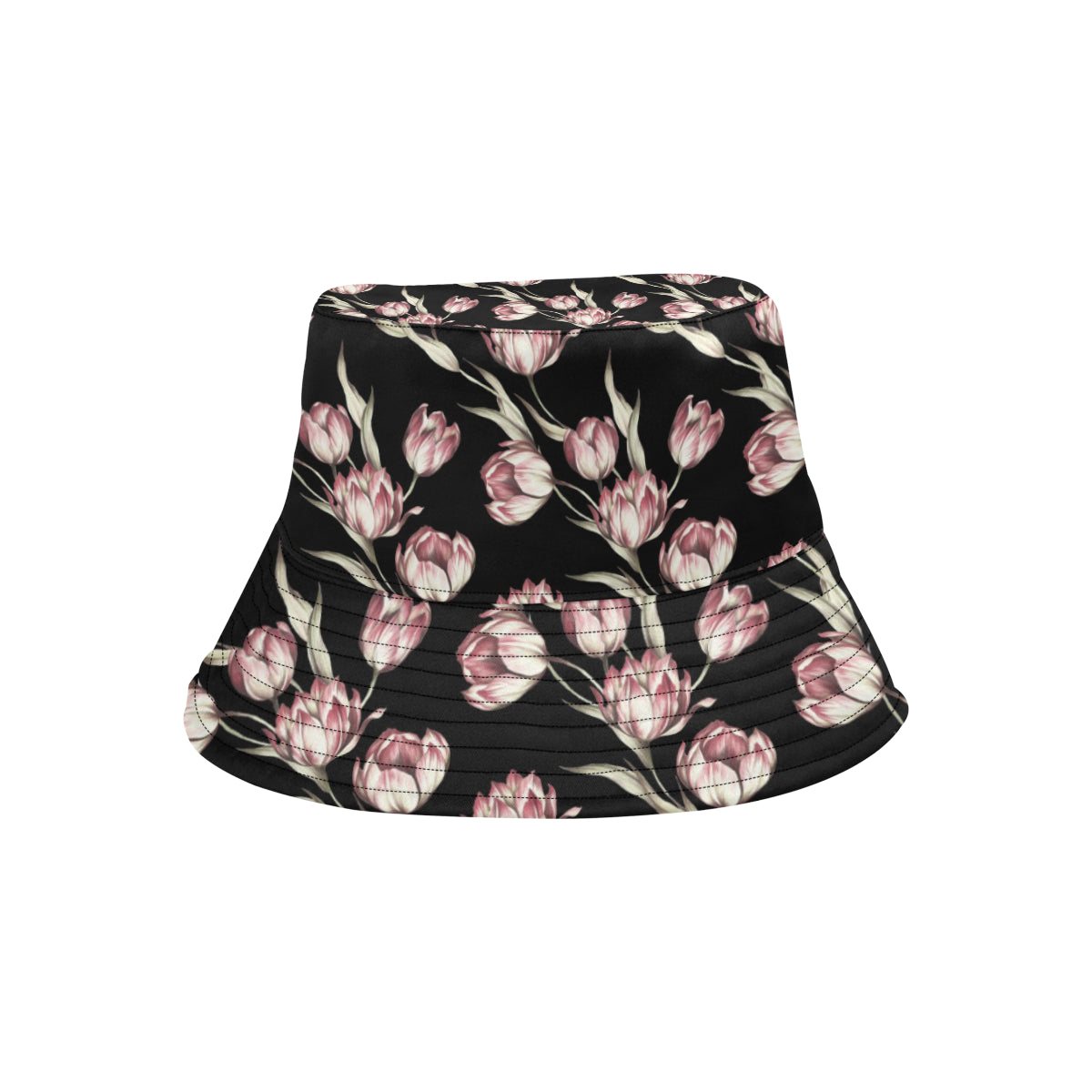 Tulip Pink Pattern Print Design TP02 Unisex Bucket Hat