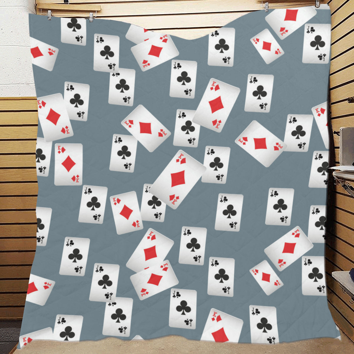 Poker Cards Pattern Print Design A05 Premium Quilt