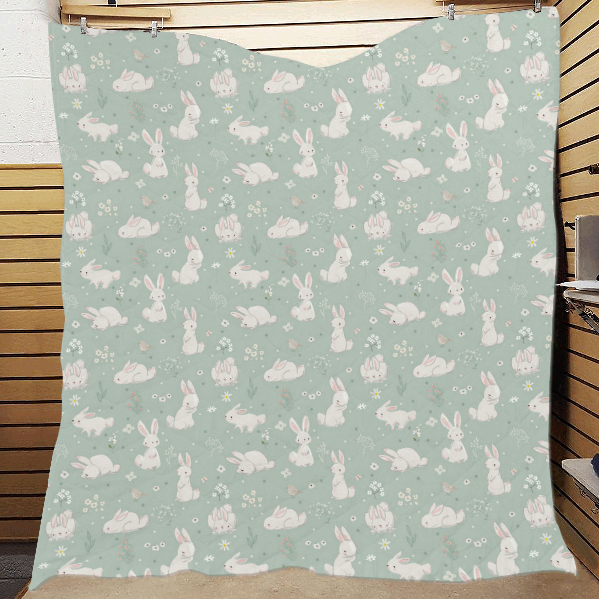 Bunny Pattern Print Design 03 Premium Quilt