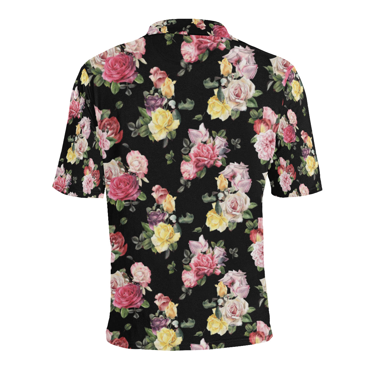 Rose Pattern Print Design RO010 Men Polo Shirt
