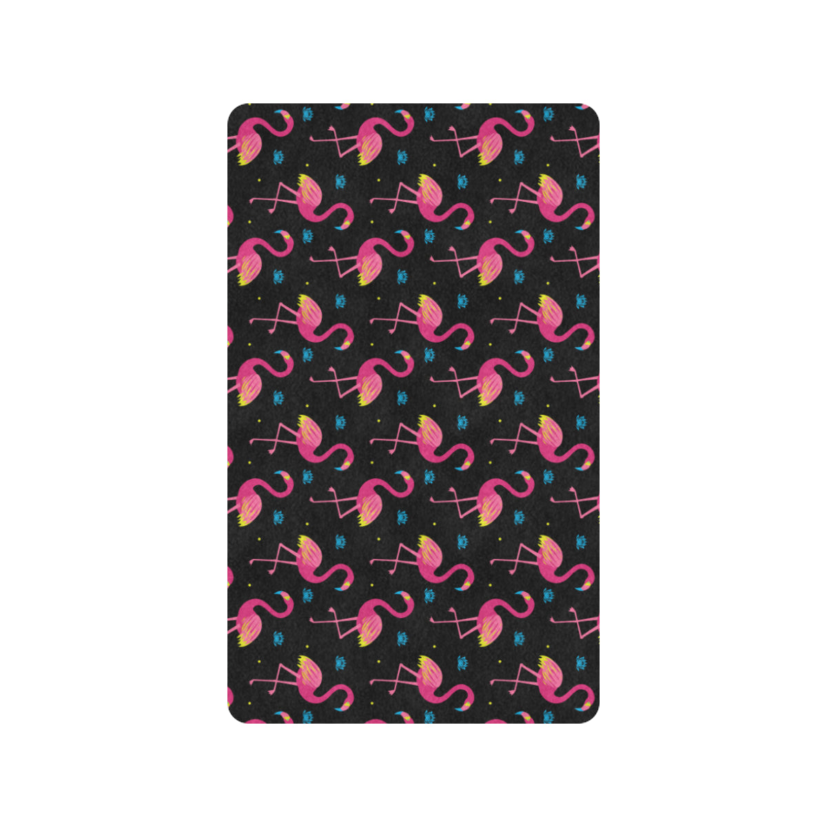 Flamingo Pink Neon Print Pattern Rubber Doormat