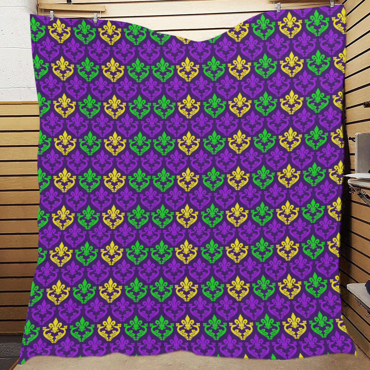 Mardi Gras Pattern Print Design 02 Premium Quilt