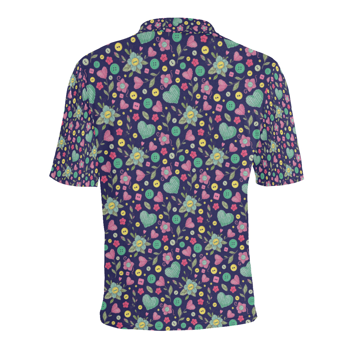 Crochet Pattern Print Design 02 Men Polo Shirt