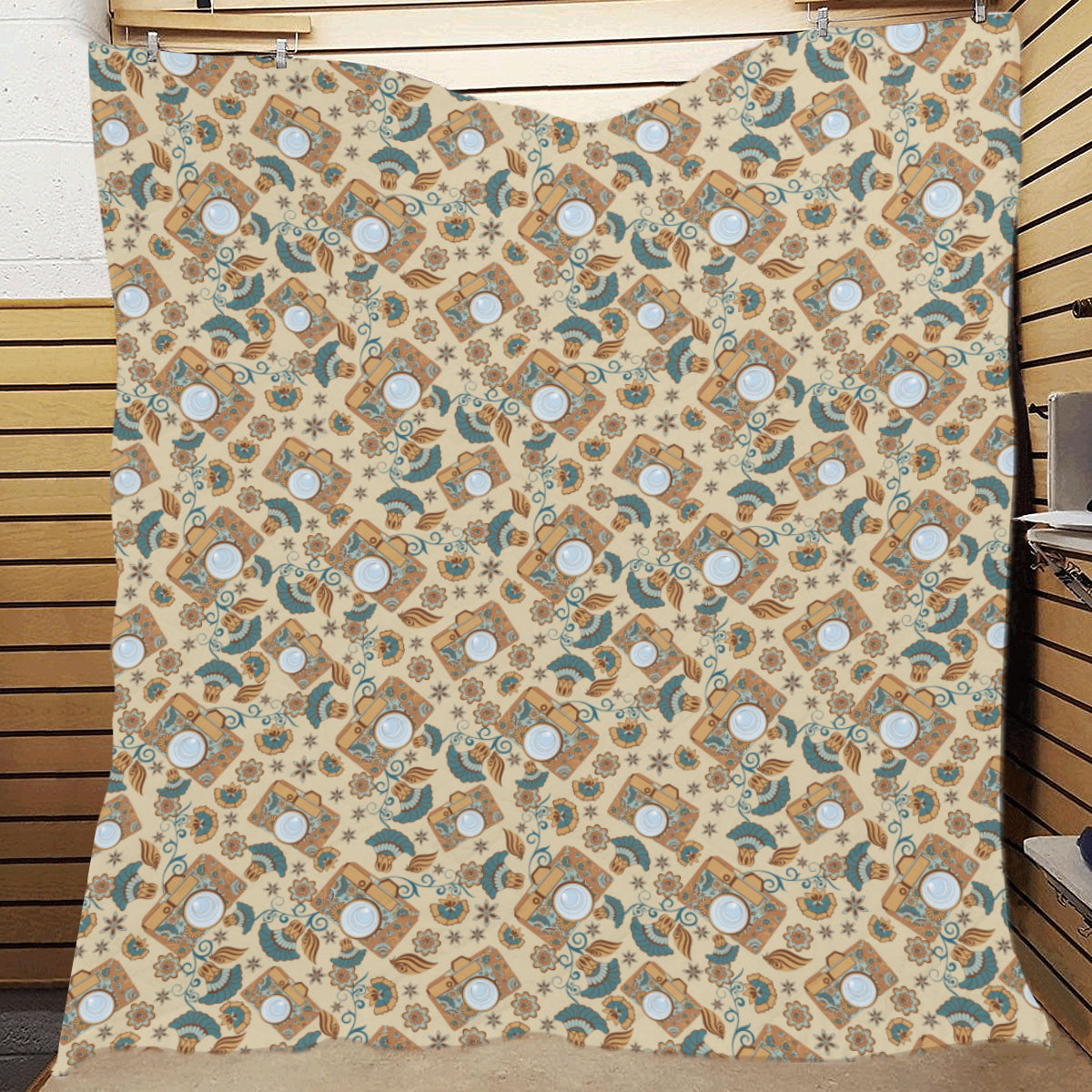 Camera Pattern Print Design 05 Premium Quilt