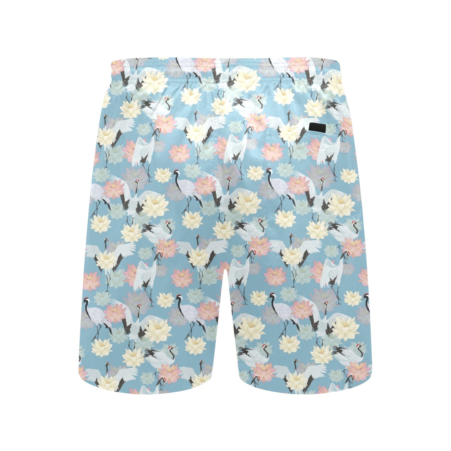 Water Lily Print Design LKS304 Men's Swim Trunks Beach Shorts