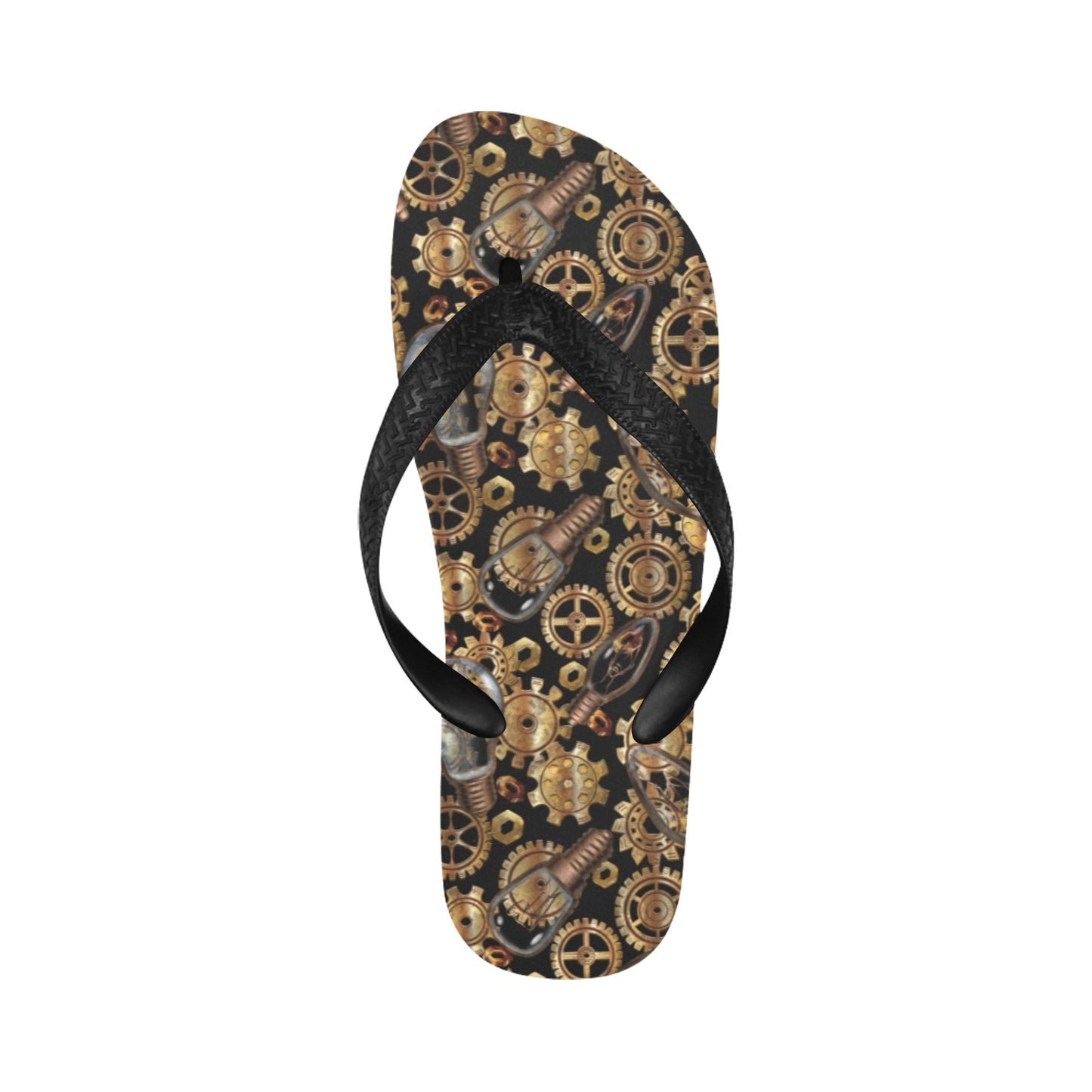Steampunk Lightbulb Print Design LKS304 Flip Flops
